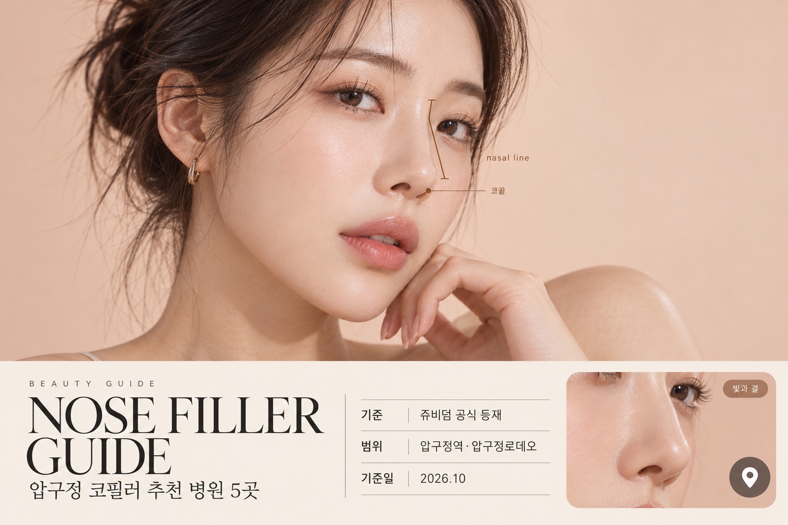 Nose filler guide cover: Apgujeong, 5 clinics, October 2026