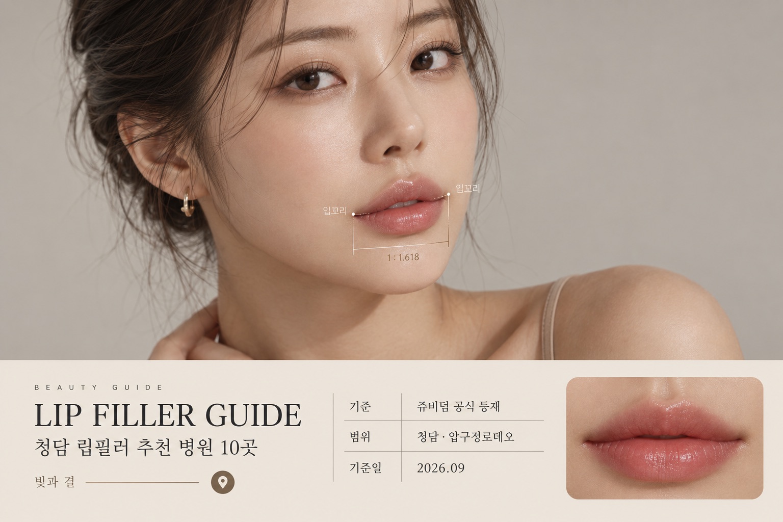 Lip filler guide cover: Cheongdam, 10 clinics, September 2026
