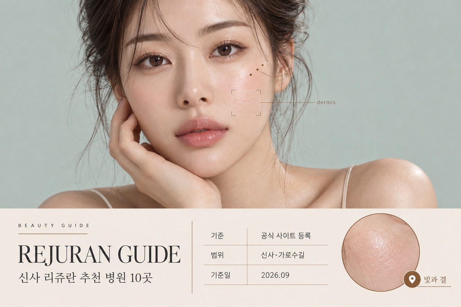 Rejuran guide cover: Sinsa, 10 clinics, September 2026